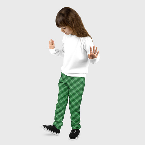 Детские брюки Зеленая клетка / 3D-принт – фото 3