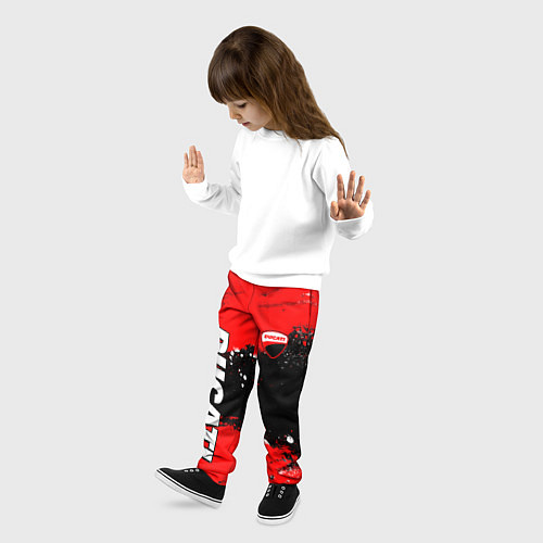 Детские брюки Ducati - красная униформа с красками / 3D-принт – фото 3