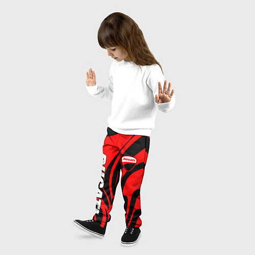 Детские брюки Ducati - red stripes / 3D-принт – фото 3