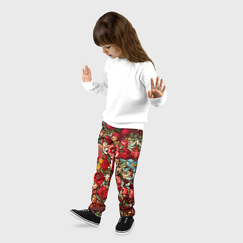 Детские брюки Платок цветочный узор / 3D-принт – фото 3