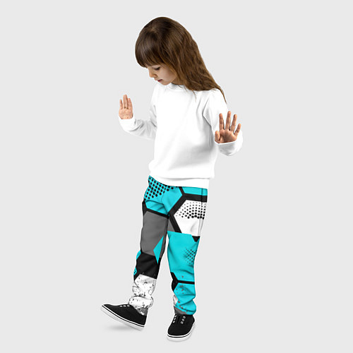 Детские брюки Шестиугольники абстрактный фон / 3D-принт – фото 3