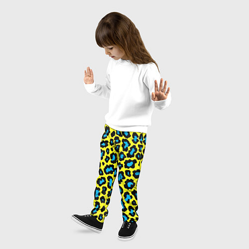 Детские брюки Кислотный леопард паттерн / 3D-принт – фото 3