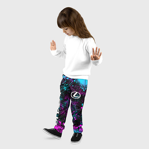 Детские брюки Lexus - неоновые брызги / 3D-принт – фото 3