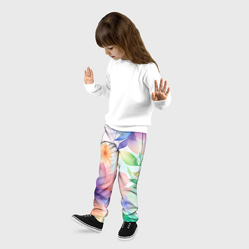 Детские брюки Акварельные цветы - нейросеть / 3D-принт – фото 3