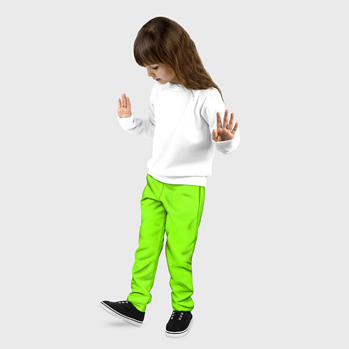 Детские брюки Однотонный салатный неон / 3D-принт – фото 3