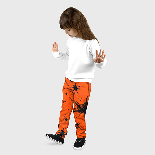Детские брюки Огненный оранжевый абстракция / 3D-принт – фото 3