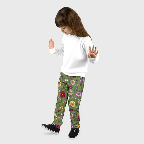 Детские брюки Летний луг - паттерн / 3D-принт – фото 3