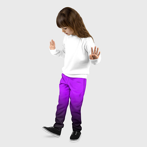Детские брюки Градиент фиолетово-чёрный / 3D-принт – фото 3