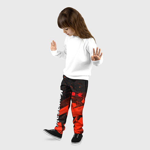 Детские брюки Кавасаки - красные брызги / 3D-принт – фото 3