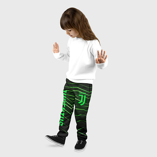 Детские брюки Juventus 2 green logo / 3D-принт – фото 3