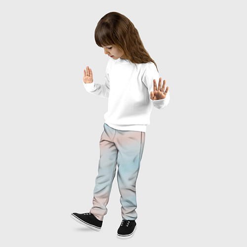 Детские брюки Нежно розовые и голубые размытия / 3D-принт – фото 3