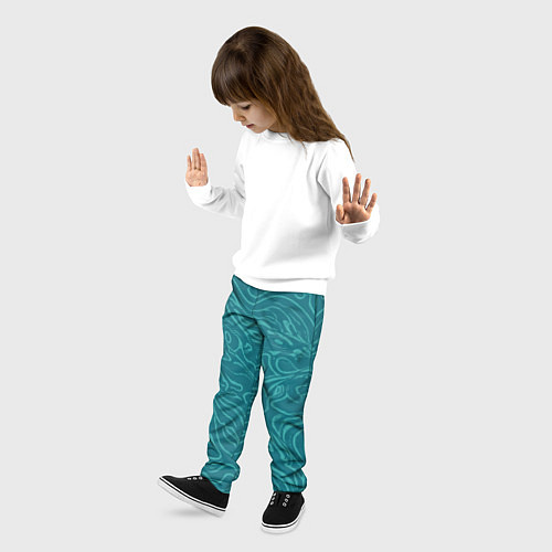 Детские брюки Абстракция зелёный разводы / 3D-принт – фото 3