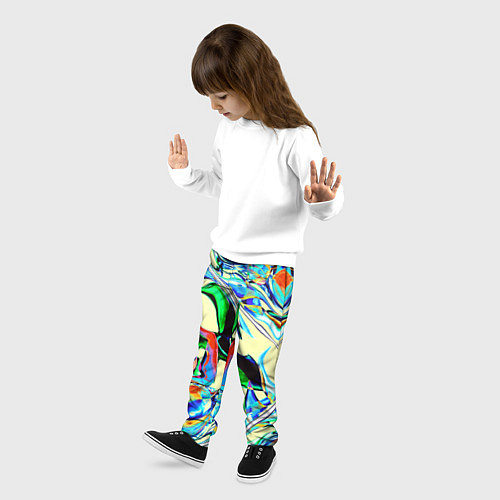 Детские брюки Яркие абстрактные разводы / 3D-принт – фото 3