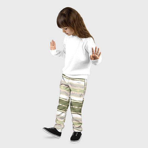 Детские брюки Тай дай полосы в оливковых тонах / 3D-принт – фото 3