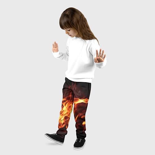 Детские брюки Огненный фон / 3D-принт – фото 3