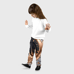 Брюки детские Звезды и месяц на черном, цвет: 3D-принт — фото 2