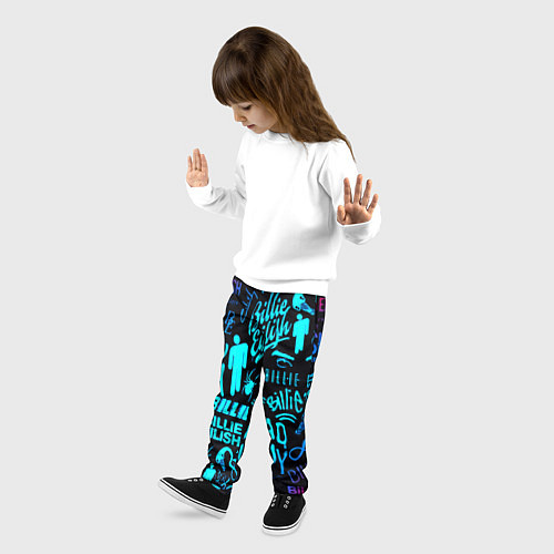 Детские брюки Billie Eilish neon pattern / 3D-принт – фото 3