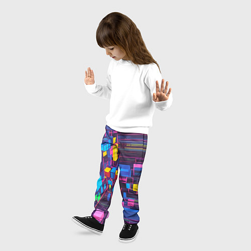 Детские брюки Пространство с кубами / 3D-принт – фото 3