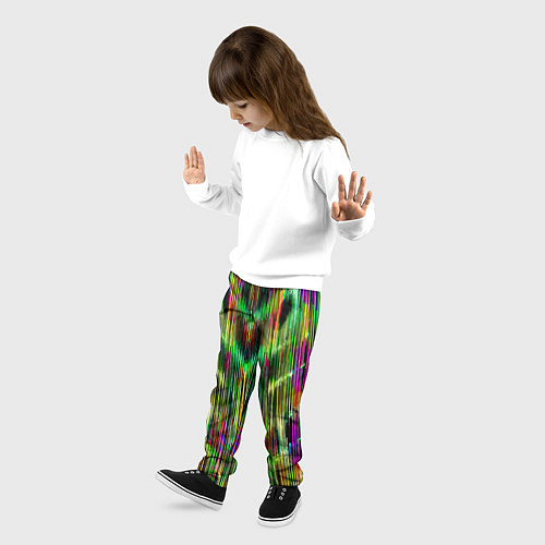 Детские брюки Абстрактный паттерн из полос / 3D-принт – фото 3