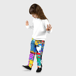 Брюки детские Лоскутное одеяло - поп-арт, цвет: 3D-принт — фото 2