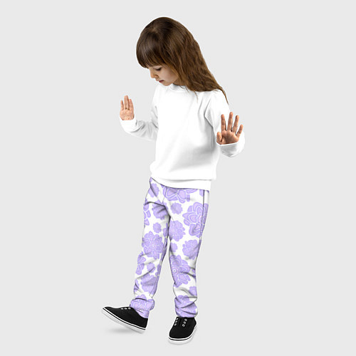 Детские брюки Крупные стилизованные цветы / 3D-принт – фото 3