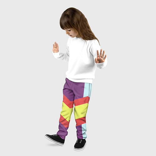 Детские брюки Винтажный цвет 60 годов / 3D-принт – фото 3