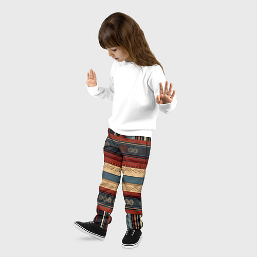 Детские брюки Этнический принт в полоску / 3D-принт – фото 3
