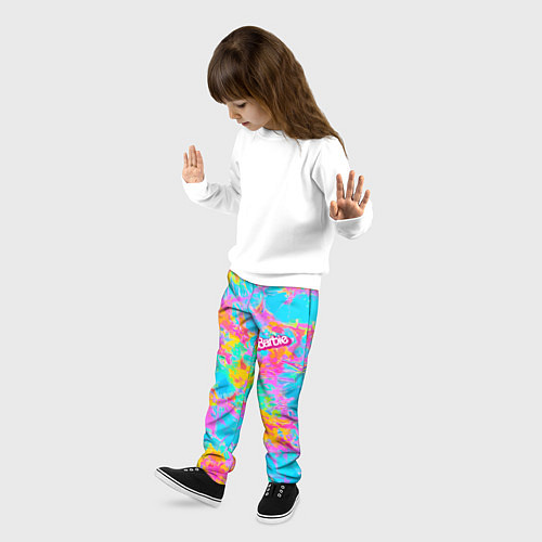 Детские брюки Барбм - цветочный абстрактный паттерн - тай-дай / 3D-принт – фото 3