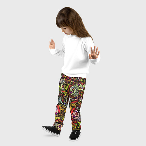 Детские брюки Череп пират с короной паттерн / 3D-принт – фото 3