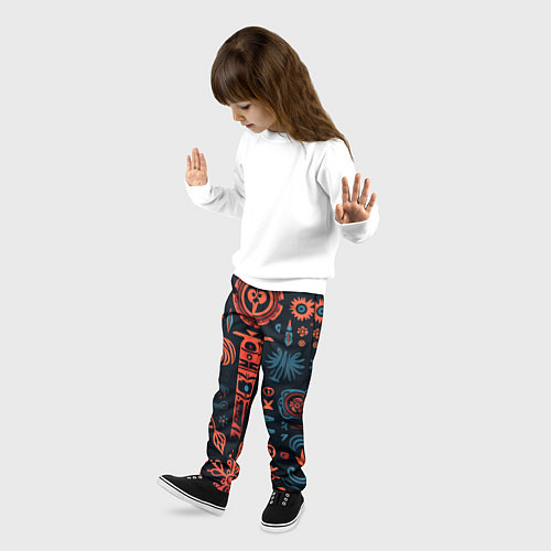 Детские брюки Абстрактный паттерн в славянской стилистике / 3D-принт – фото 3