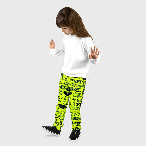 Детские брюки Lil peep кислотный стиль / 3D-принт – фото 3
