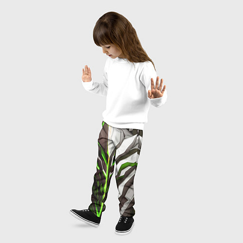 Детские брюки Броня адская и райская зелёная / 3D-принт – фото 3