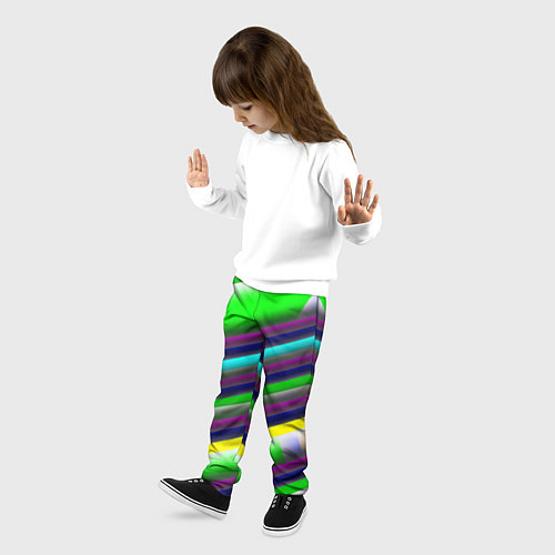 Детские брюки Размытые абстрактные полосы / 3D-принт – фото 3