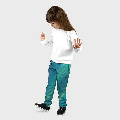 Детские брюки Сине-зелёная жидкая текстура - нейросеть / 3D-принт – фото 3