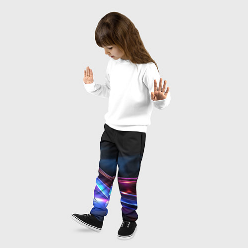 Детские брюки Неоновые линии со свечением / 3D-принт – фото 3