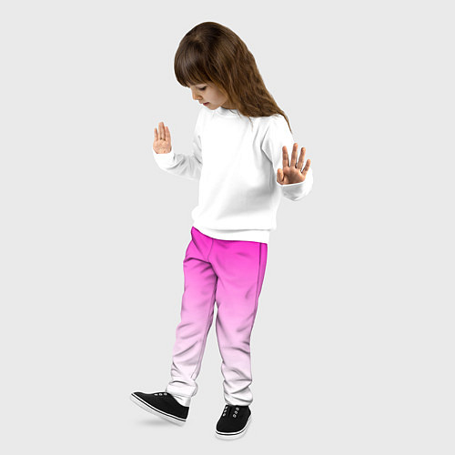 Детские брюки Розово-белый градиент / 3D-принт – фото 3