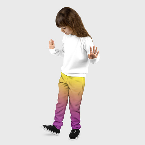 Детские брюки Желто-фиолетовый градиент / 3D-принт – фото 3