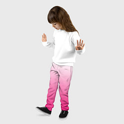 Брюки детские Бело-розовый градиент, цвет: 3D-принт — фото 2