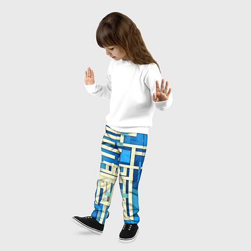 Детские брюки Полосы на синем фоне / 3D-принт – фото 3