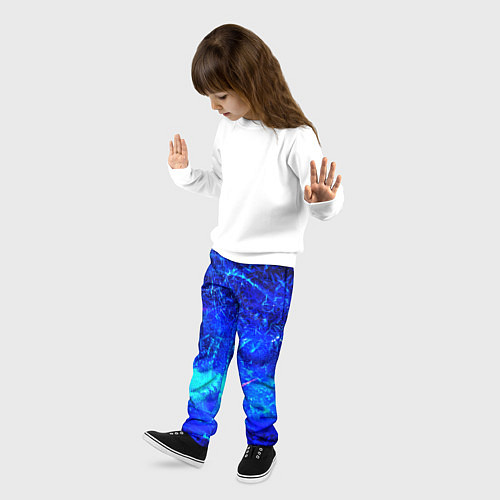 Детские брюки Синий лёд и снежинки / 3D-принт – фото 3