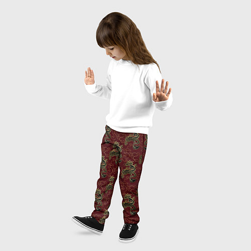 Детские брюки Азиатский стиль дракона / 3D-принт – фото 3