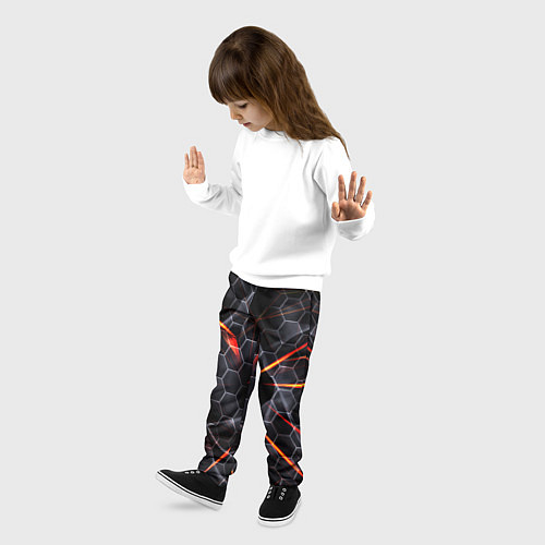 Детские брюки Черные узоры паттерны / 3D-принт – фото 3
