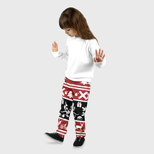 Детские брюки Новогодний дракон и олени / 3D-принт – фото 3