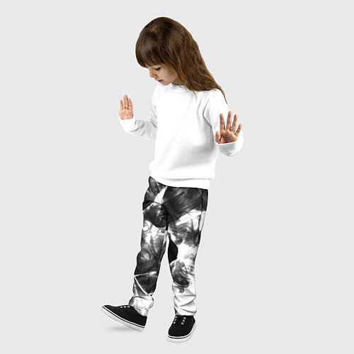 Детские брюки Черный дым и паттерны / 3D-принт – фото 3