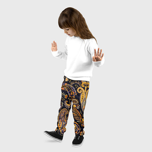 Детские брюки Индийские узоры пейсли / 3D-принт – фото 3
