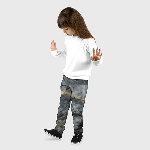 Детские брюки Темно-серый мрамор / 3D-принт – фото 3