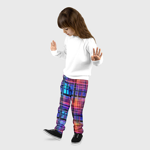 Детские брюки Неоновый паттерн / 3D-принт – фото 3