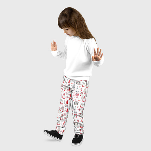 Детские брюки Акварельные гномы / 3D-принт – фото 3