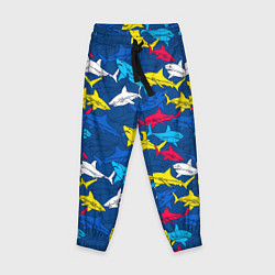 Детские брюки Разноцветные акулы на глубине