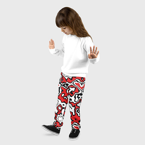 Детские брюки Агрессивный яркий камуфляж / 3D-принт – фото 3
